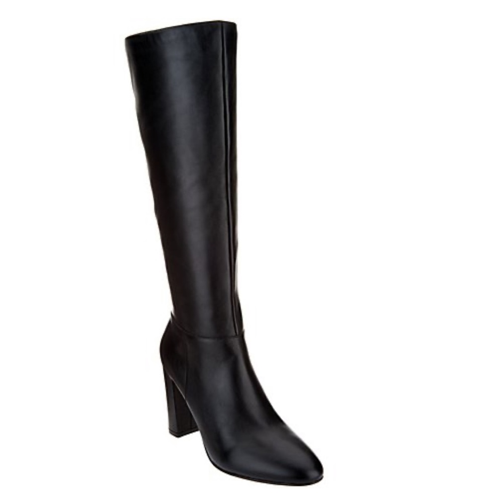 New Marc fisher black leather heel boots - Picture 1 of 6